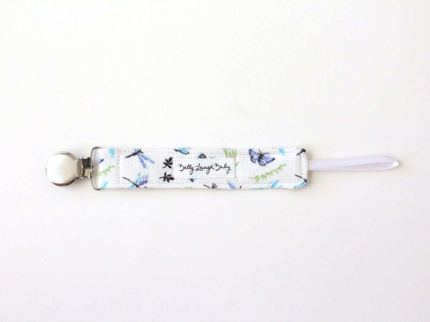Butterfly Dragonfly Pacifier Clip | Fabric Pacifer Clip | Pacifier Holder | Stainless Steel Clip | Binky Clip | CPSC Compliant