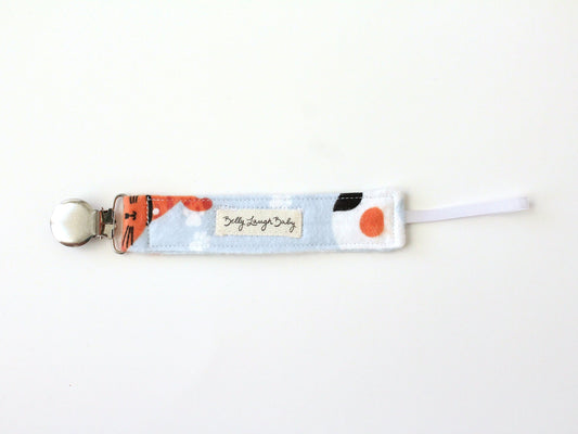 Kitty Cat Pacifier Clip | Fabric Pacifier Clip | Pacifier Holder | Stainless Steel Clip | Binky Clip | CPSC Compliant