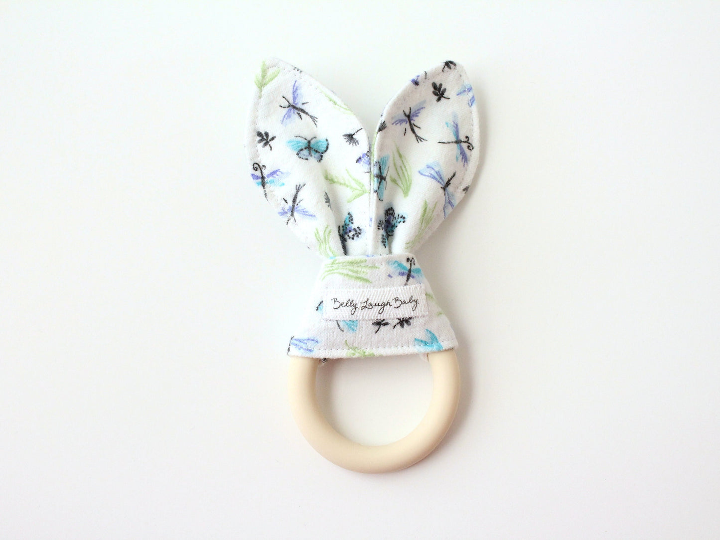 Butterfly Dragonfly Silicone Bunny Ear Teether | Baby Shower Gift Sensory Toy | CPSC Compliant
