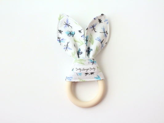Butterfly Dragonfly Silicone Bunny Ear Teether | Baby Shower Gift Sensory Toy | CPSC Compliant