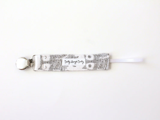 Owl Pacifier Clip | Fabric Pacifier Clip | Pacifier Holder | Stainless Steel Clip | Binky Clip | CPSC Compliant