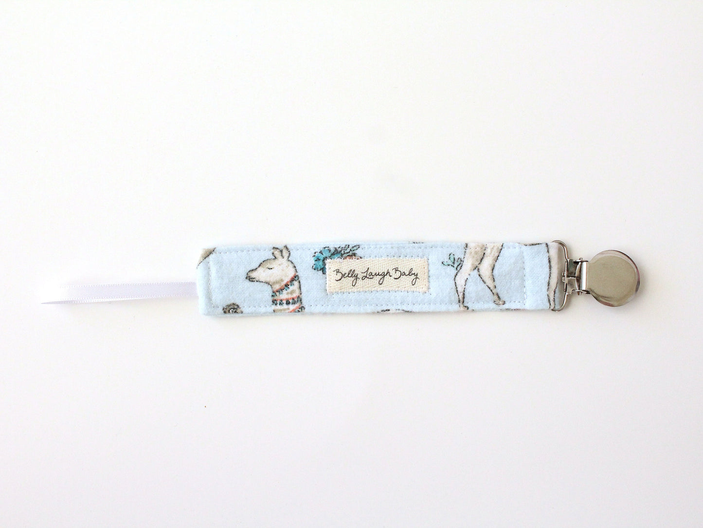 Floral Llama Pacifier Clip | Fabric Pacifier Clip | Pacifier Holder | Stainless Steel Clip | Binky Clip | CPSC Compliant