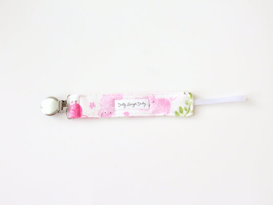 Pig Pacifier Clip | Pacifier Holder | Fabric Pacifier Clip | Stainless Steel Clip | CPSC Compliant
