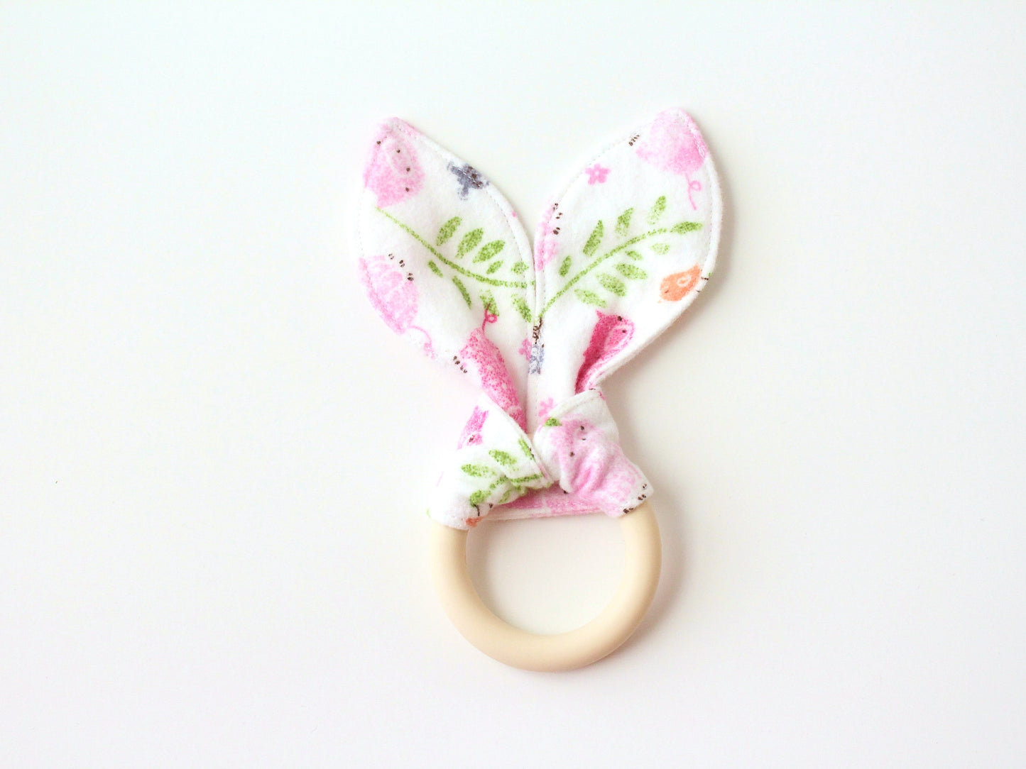 Pig Silicone Bunny Ear Teether | Gender Neutral Baby Shower Gift Sensory Toy | CPSC Compliant