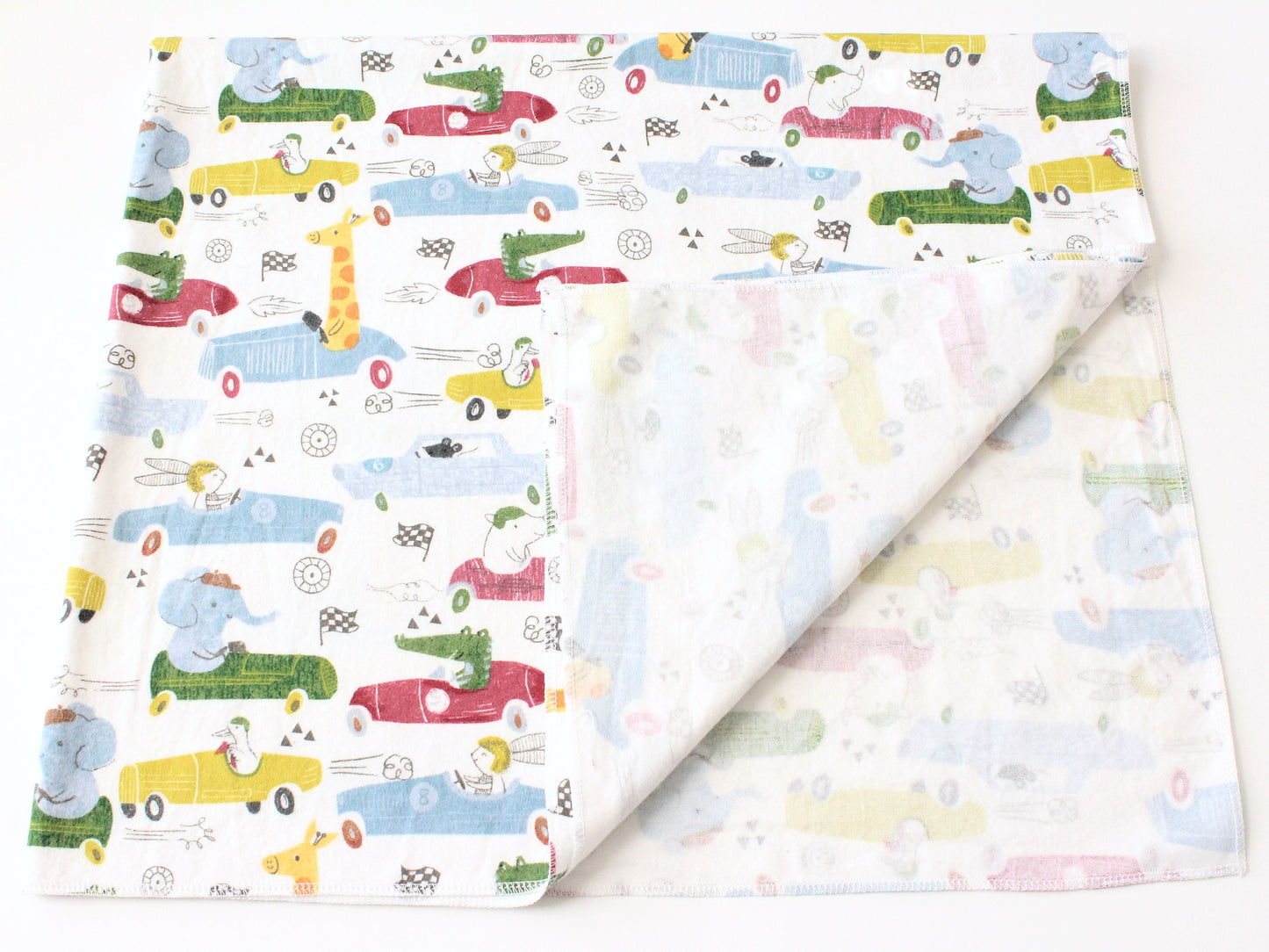 Race Car Extra Large Flannel Receiving Blanket Animal Swaddle | Baby Shower Gift for Boy | Elephant Giraffe Rabbit Duck | CPSC Compliant