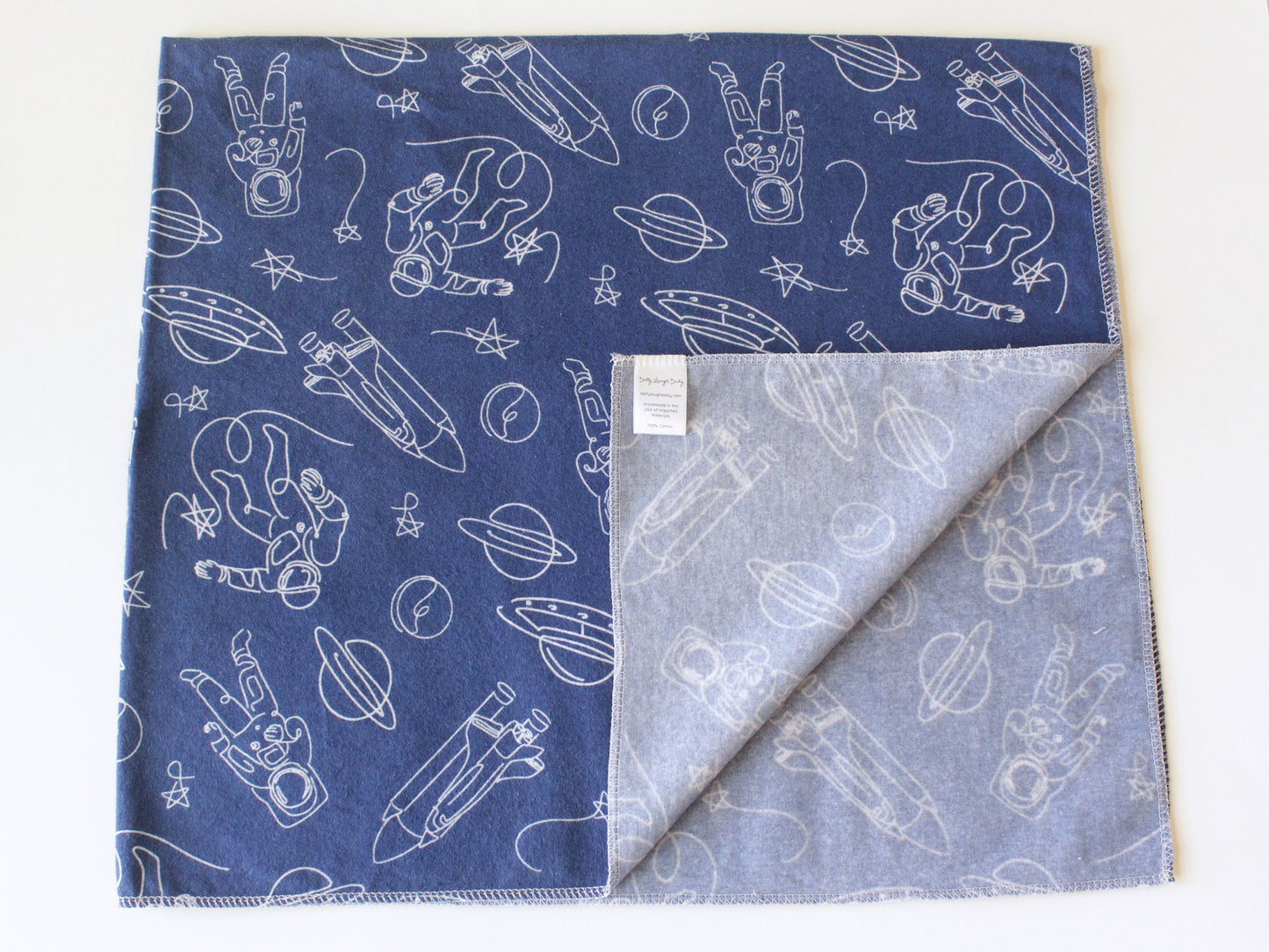 Space Astronaut Extra Large Flannel Receiving Blanket Swaddle | Baby Shower Gift | CPSC Compliant