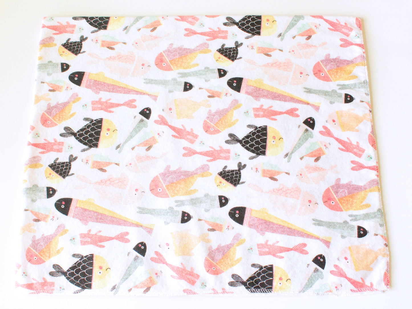 Fish Extra Large Flannel Receiving Blanket Swaddle | Gender Neutral Baby Shower Gift | CPSC Compliant