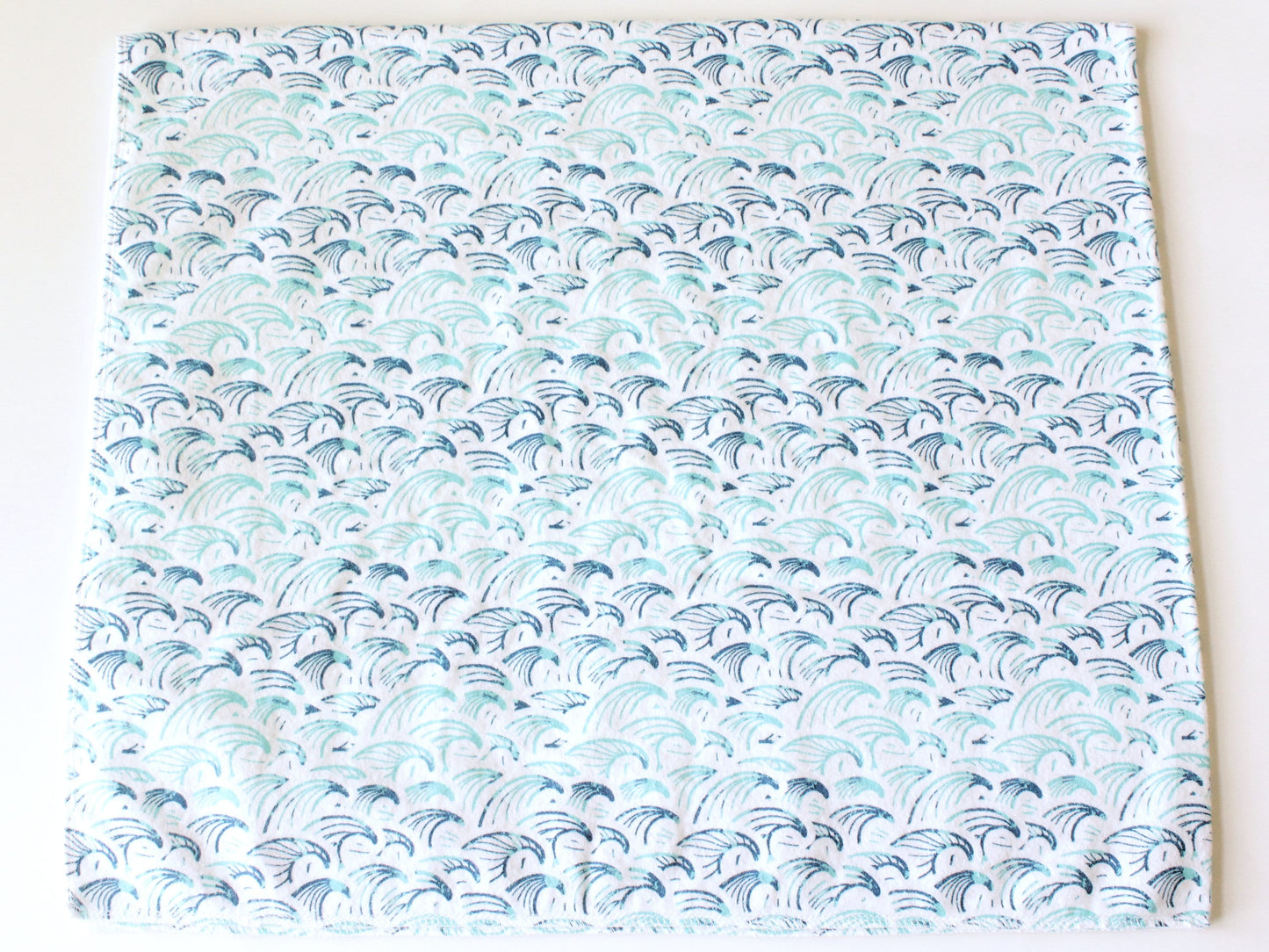 Ocean Waves Extra Large Flannel Receiving Blanket Swaddle | Gender Neutral Baby Shower Gift | CPSC Compliant
