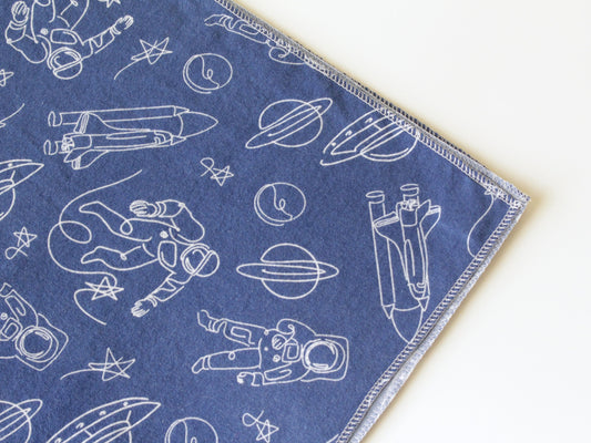 Space Astronaut Extra Large Flannel Receiving Blanket Swaddle | Baby Shower Gift | CPSC Compliant