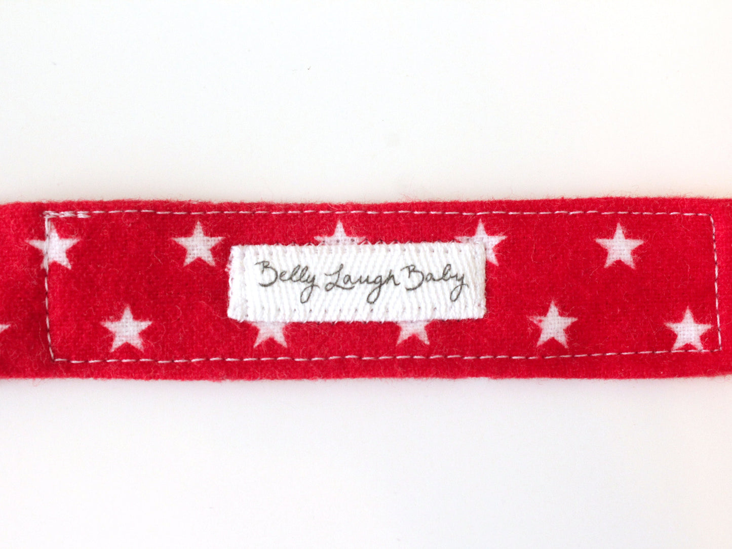 Red Stars Flannel Pacifier Clip | Gender Neutral Baby Gift | Soother Leash Binky Holder | CPSC Compliant