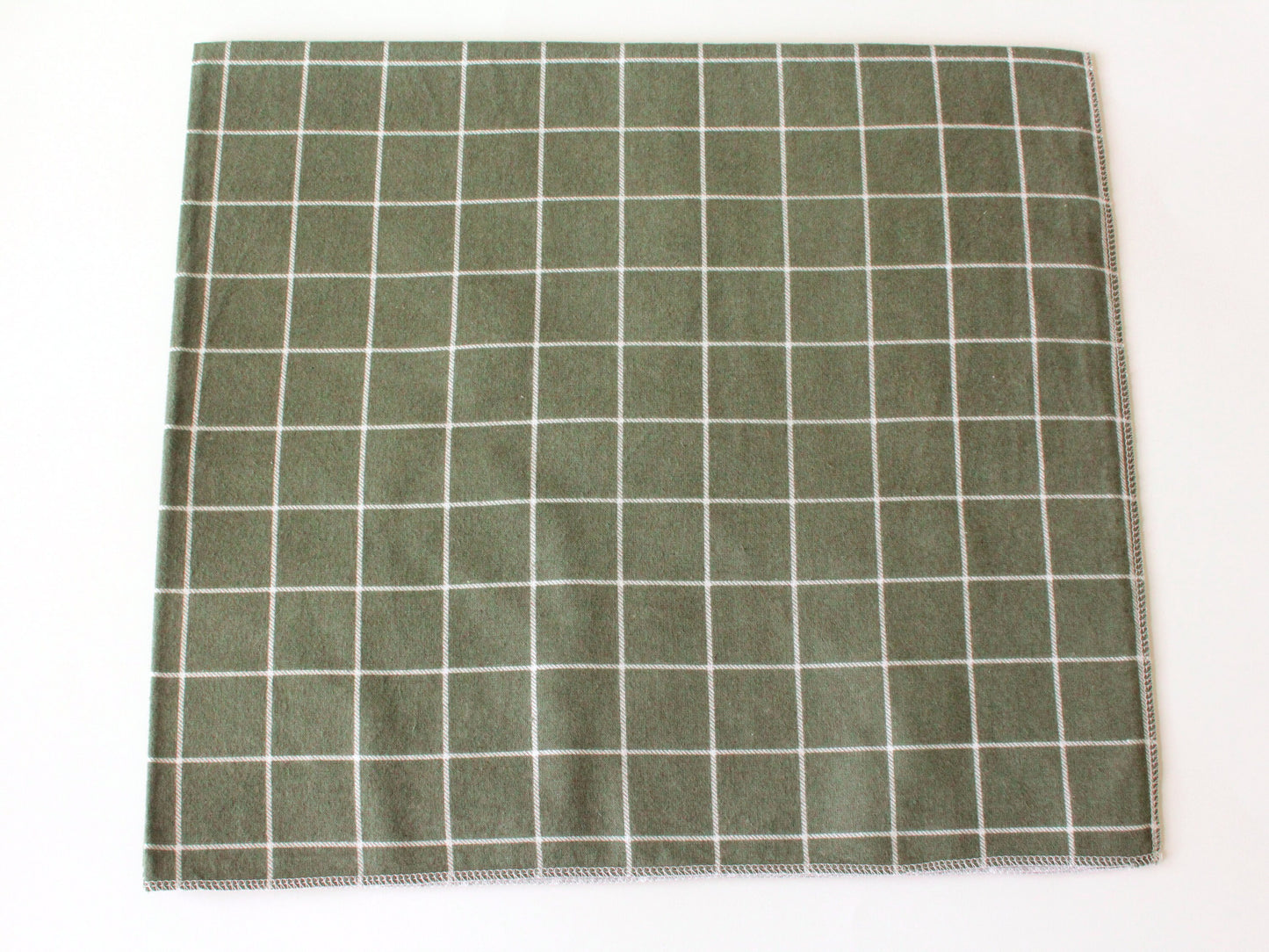 Olive Green Plaid Grid Extra Large Flannel Receiving Blanket Swaddle | Gender Neutral Baby Shower Gift | CPSC Compliant