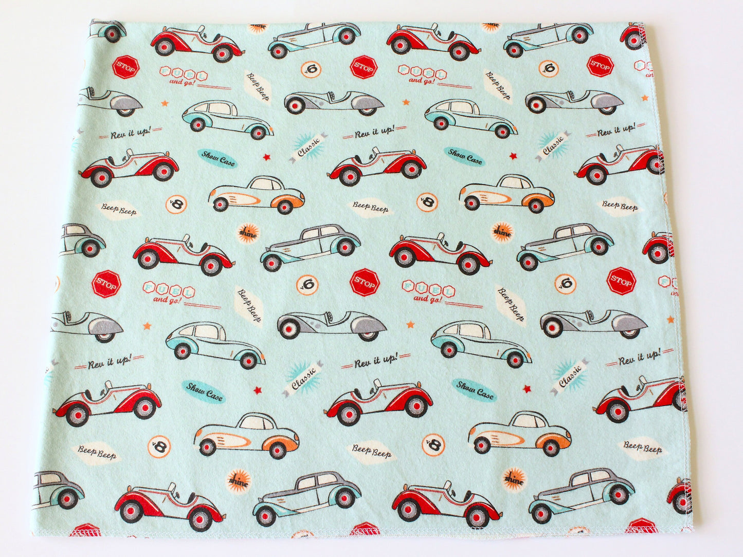 Retro Vintage Cars Extra Large Flannel Receiving Blanket Swaddle | Gender Neutral Baby Shower Gift | CPSC Compliant